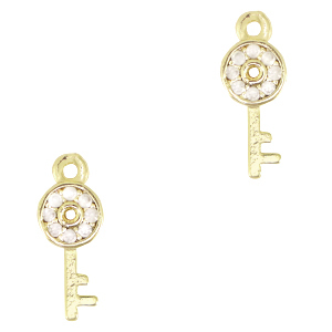 Brass TQ metal charms key Gold