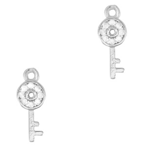 Brass TQ metal charms key Silver