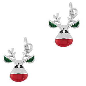 Brass TQ metal charms reindeer Silver