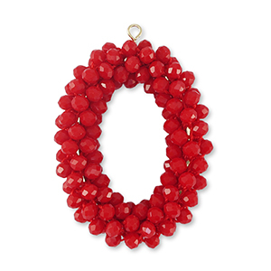 Top Faceted earrings oval red