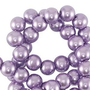 Glass pearls 8mm Lilac purple