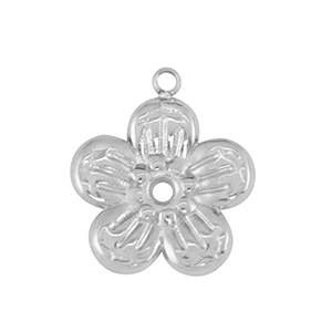 Stainless steel charms flower Silver