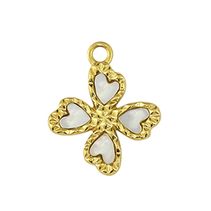 Stainless steel charms flower Gold