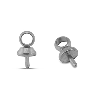 Stainless steel findings end cap for beads Silver