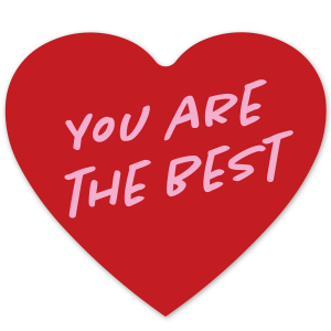 Jewellery cards Heart "you are the best" Red-Pink