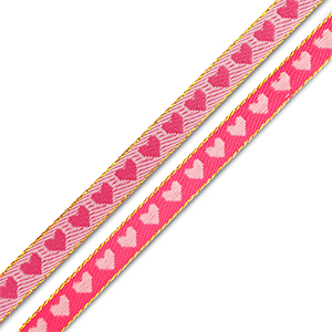 Ribbon text hearts Fuchsia-Light Pink