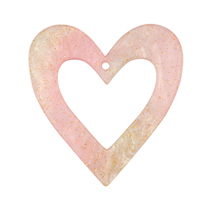 Resin pendants heart Light Pink