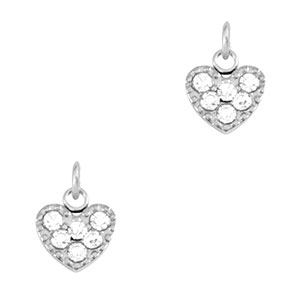 Stainless steel charms heart Silver