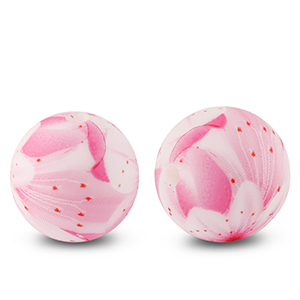 silicone beads 15mm flower Pink