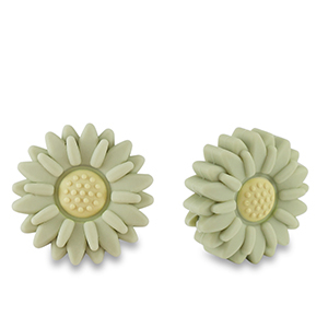 silicone beads flower Sage green