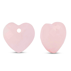 Natural stone charms Glass heart Pink