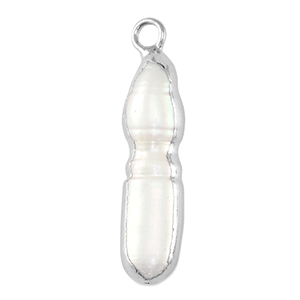 Freshwater pearls charm tooth Silver-Natural White
