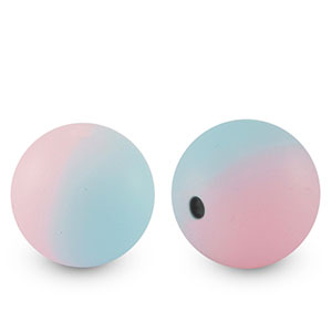 silicone beads 15mm Blue-pink