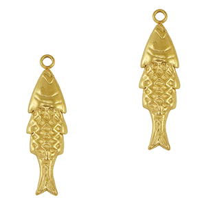 Stainless steel charms fish Gold