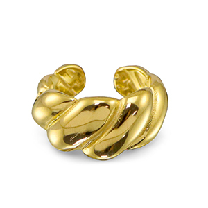 Stainless steel rings twisted Gold