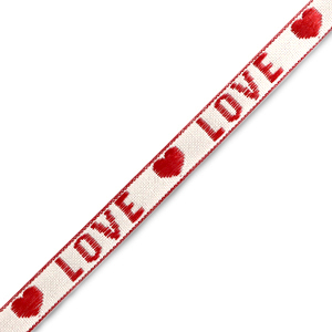 Ribbon text "love" White-Red