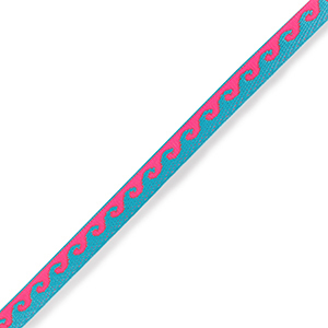 Ribbon text waves Neon Blue-Pink