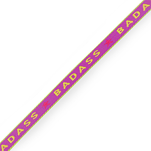 Ribbon text "badass" Purple