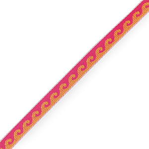 Ribbon text waves Orange-pink