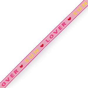 Ribbon text "sun & love" Light pink