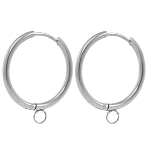 Stainless steel earrings creole 22mm Silver