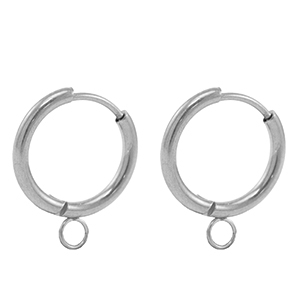 Stainless steel earrings creole 17mm Silver