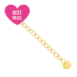 Stainless Steel findings extension chain coin 6mm Gold