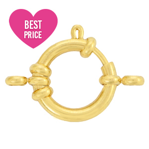 Stainless Steel findings bolt ring clasp 12mm with loops Gold