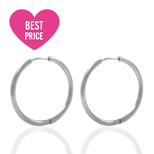 Stainless steel earrings creole 20mm Silver