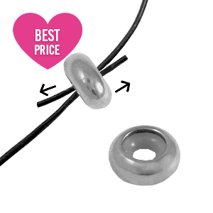 Stainless steel findings smart stopper bead 10x4mm Silver