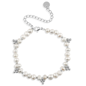 Stainless steel bracelets pearls Silver