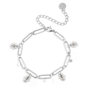 Stainless steel bracelets pearls Silver