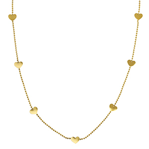 Stainless steel necklaces hearts Gold