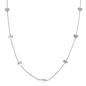 Stainless steel necklaces hearts Silver
