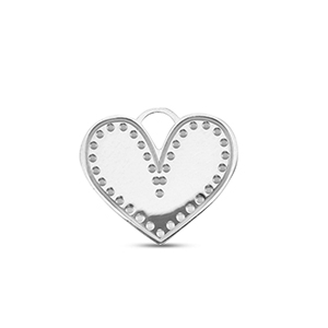 Stainless steel charms heart Silver