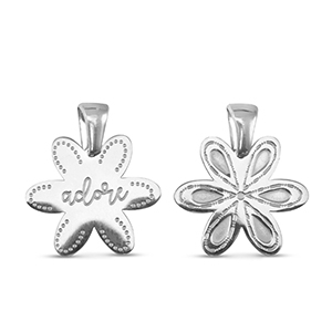 Stainless steel charms flower Silver