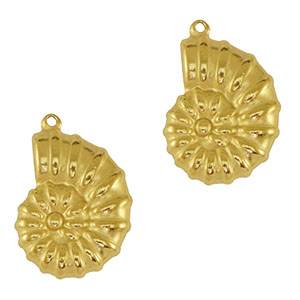 Stainless steel charms sea shell Gold