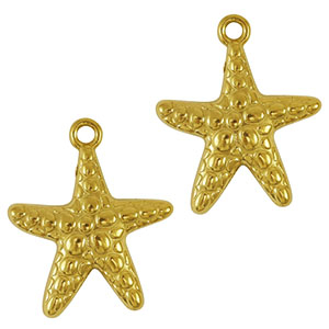 Stainless steel charms starfish Gold