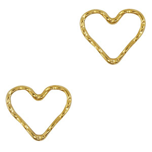 Stainless steel charms/connector heart Gold