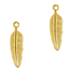 Stainless steel charms feather Gold
