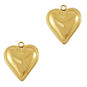 Stainless steel charms heart Gold