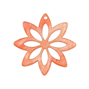 Resin pendants flower Coral Red