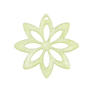 Resin pendants flower Light Green