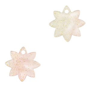 Resin pendants flower Light Pink