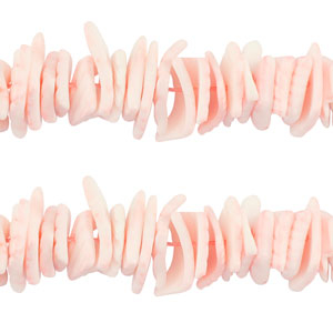 Shell beads chips Peach Pink