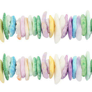 Shell beads chips Blue-Green-Purple