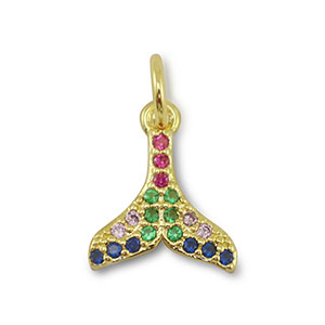 Brass TQ metal charms tail Gold-Multicolor