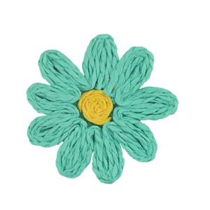 Raffia pendants flower 50mm Green