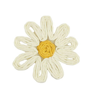 Raffia pendants flower 50mm White