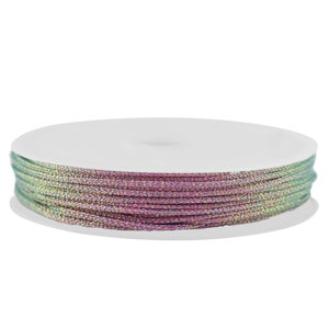 Macram&eacute; bead cord braided 1mm Purple Metallic